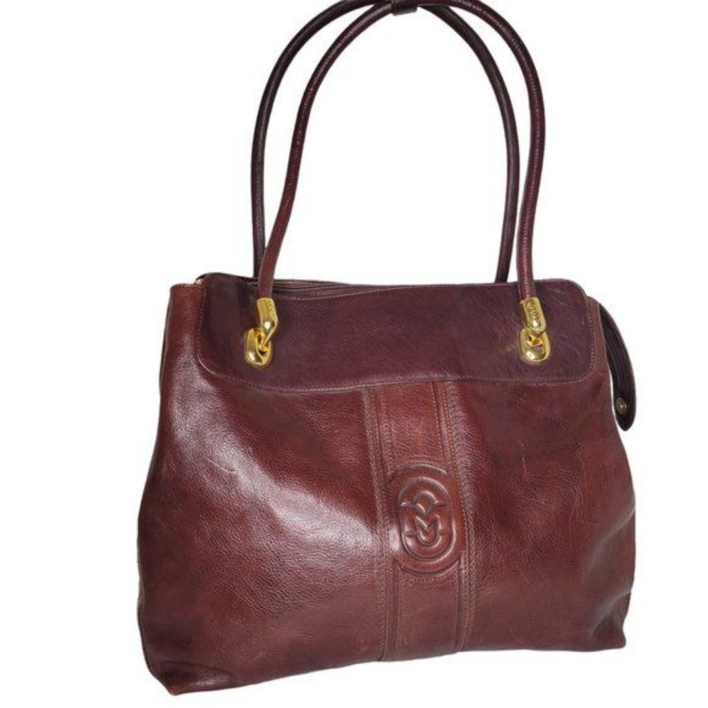 MARINO ORLANDI Luxury Italian Leather Masterpiece Brown Tote Bag - Picture 2 of 13